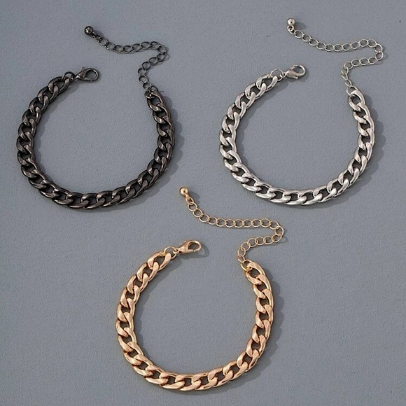 Cuban Link Chain Bracelet - 3 pieces - Picture 3 of 4